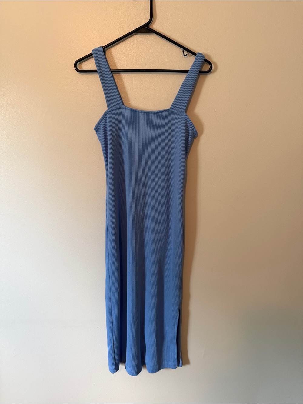 Old Navy Periwinkle Ribbed Square-Neck Midi Dress